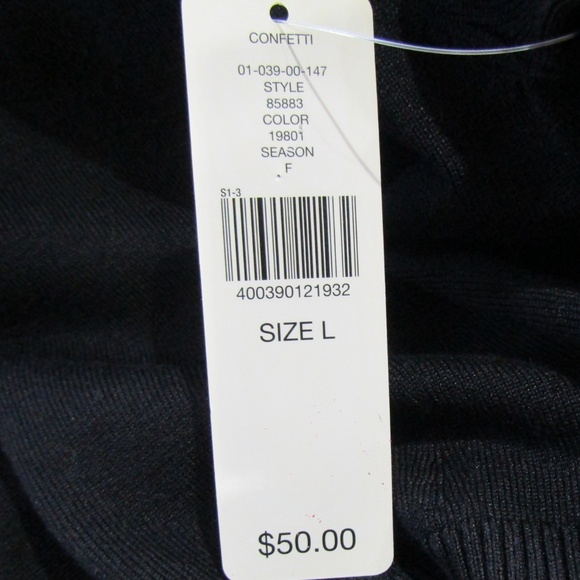 NEW i.e. Black Silk Blend Cardigan Size L - Picture 5 of 5